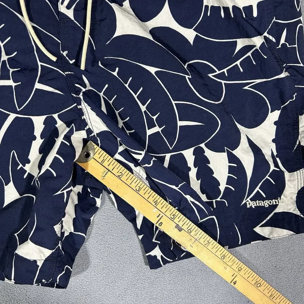Vintage Patagonia Board Shorts Mens 32/6 Navy Blue Floral Tropical Swim Trunks